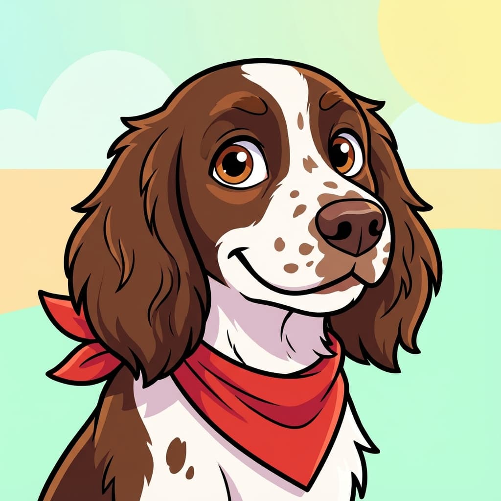 English Springer Spaniel in Cartoon style