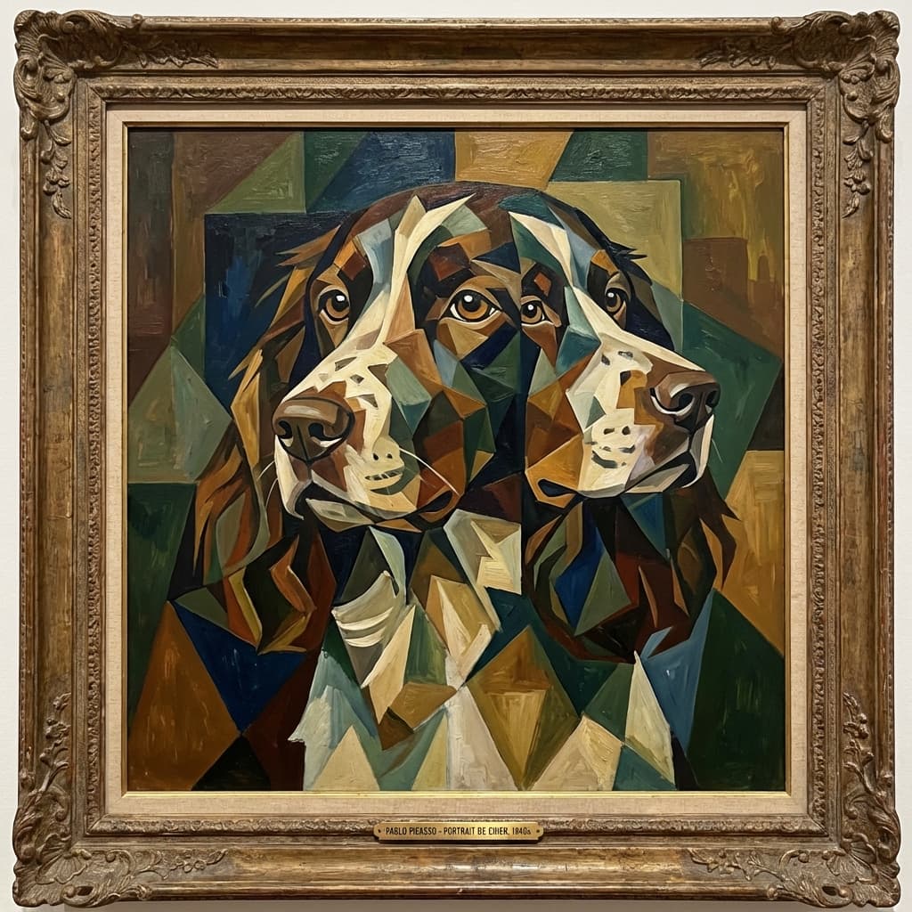 English Springer Spaniel in Picasso style