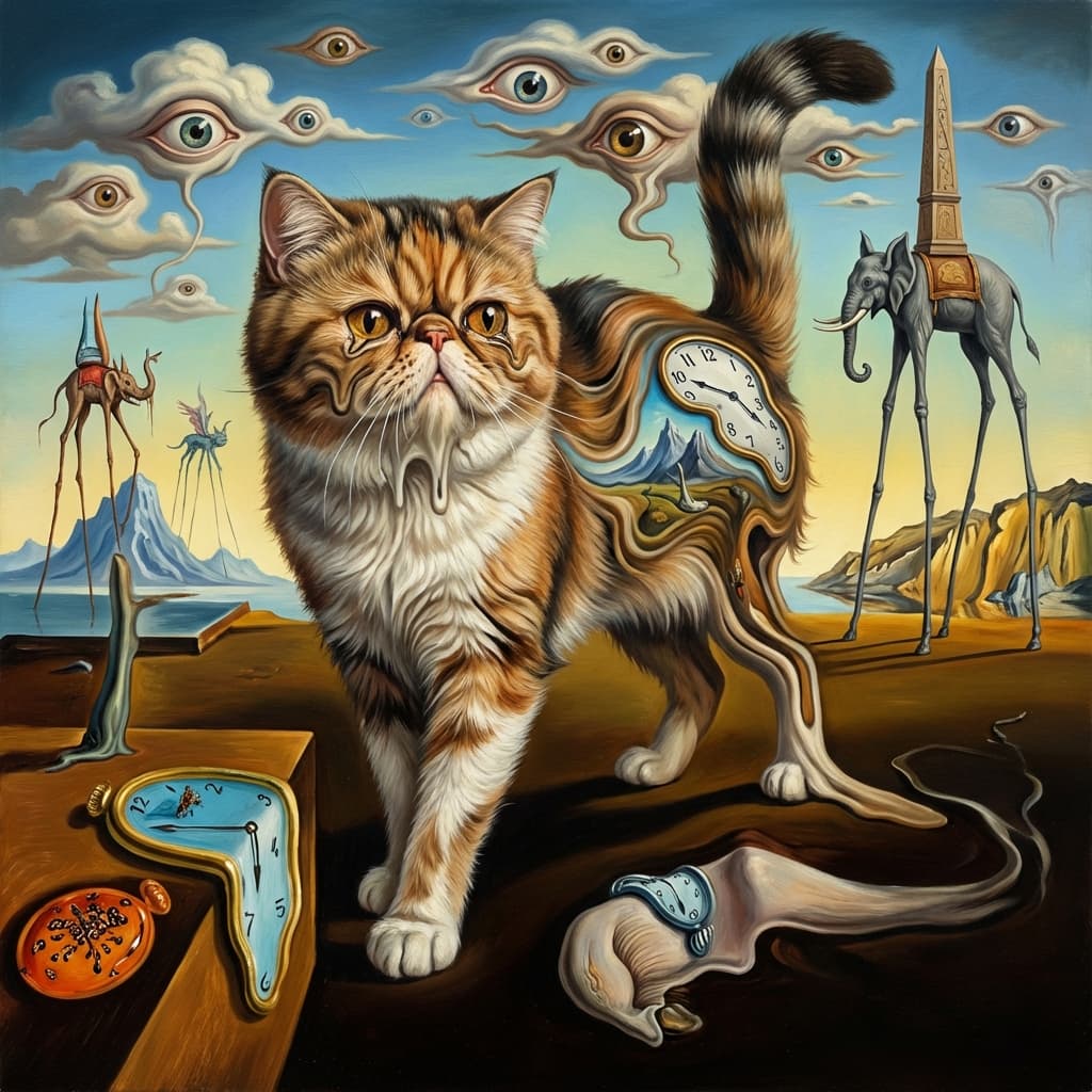 Exotic Shorthair in Dali style