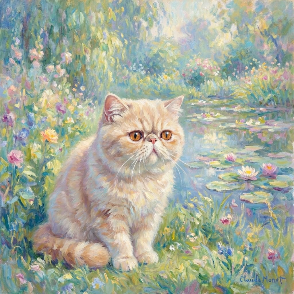 Exotic Shorthair in Monet style