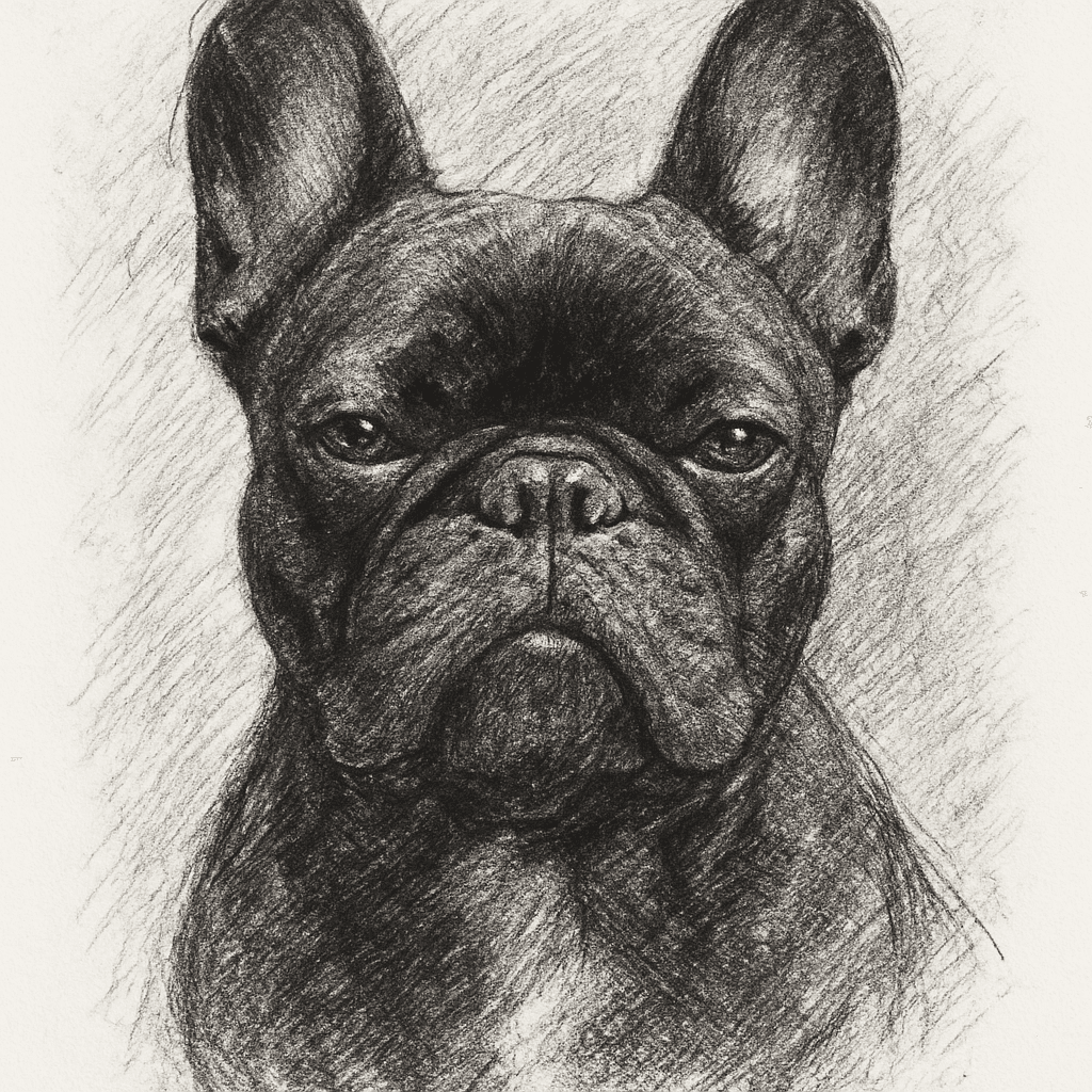 French Bulldog in Charcoal style