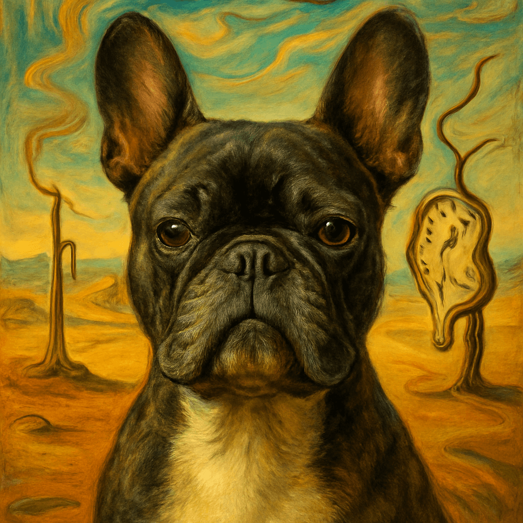 French Bulldog in Dali style