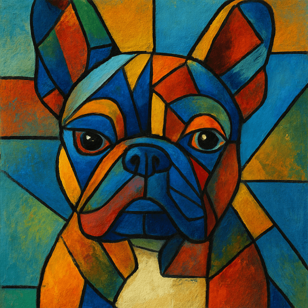 French Bulldog in Picasso style
