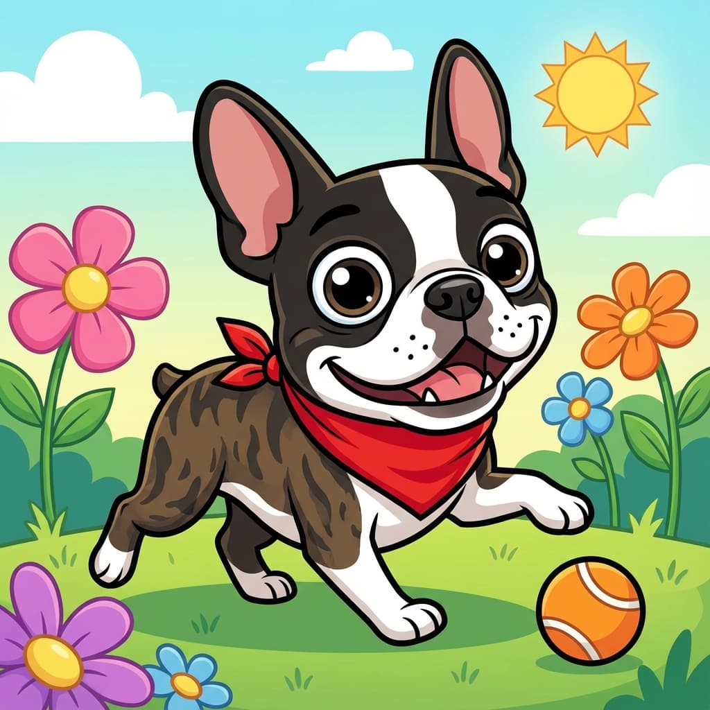 Frenchton in Cartoon style