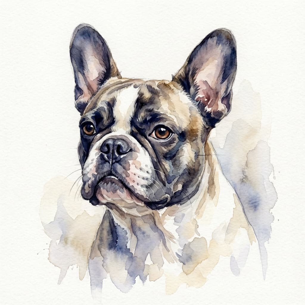 Frenchton in Watercolor style