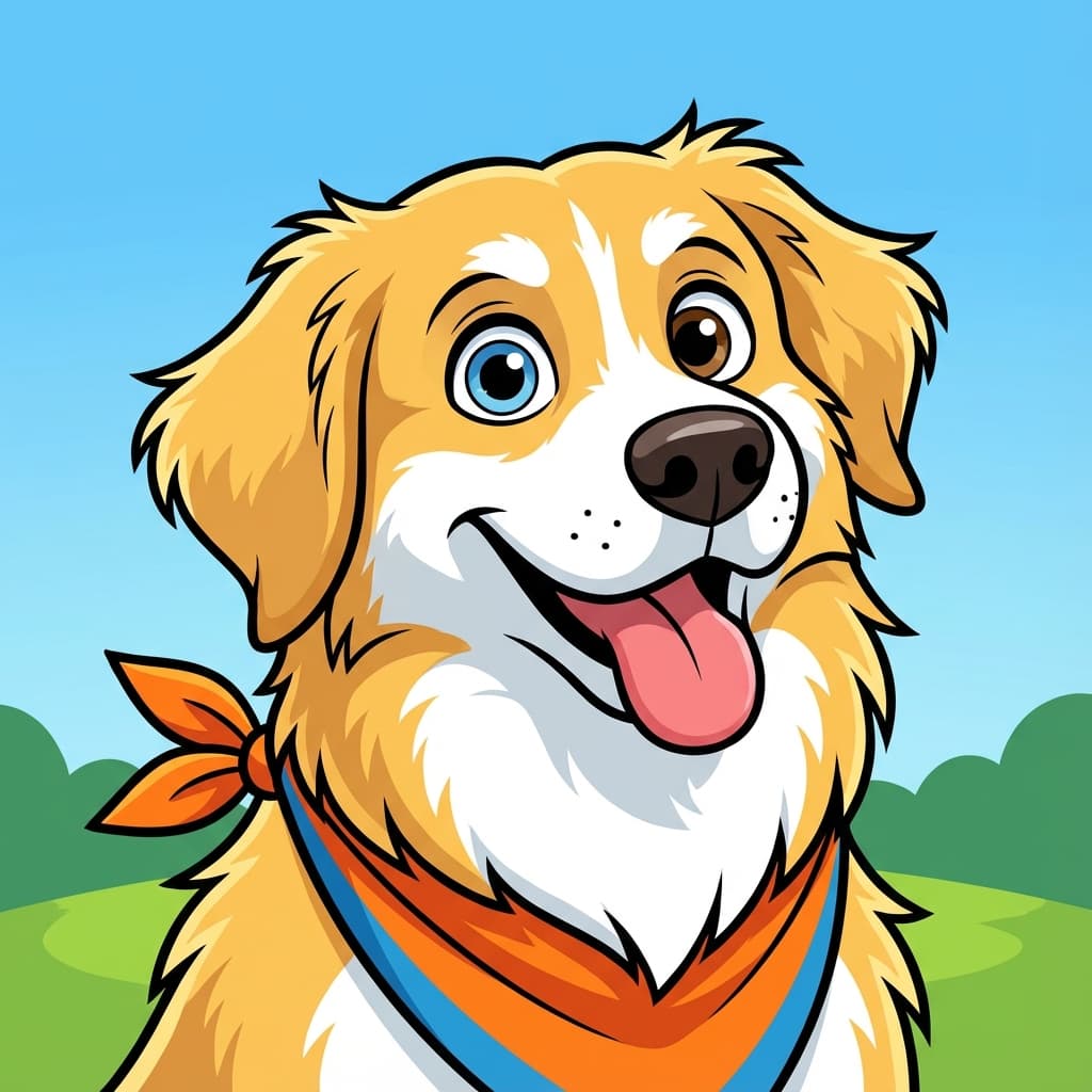 Goberian in Cartoon style