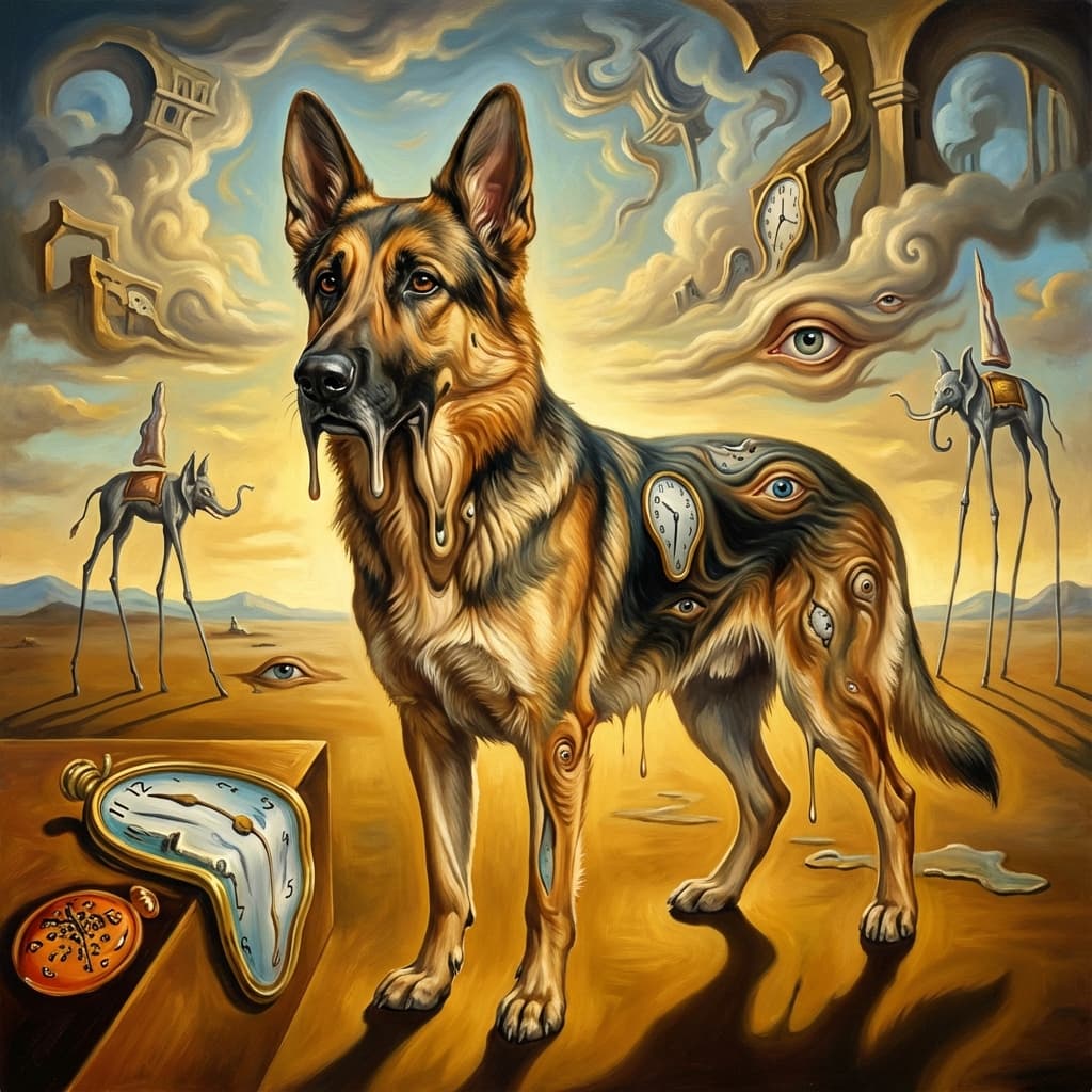 Goberian in Dali style