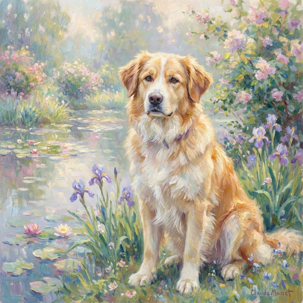 Goberian in Monet style