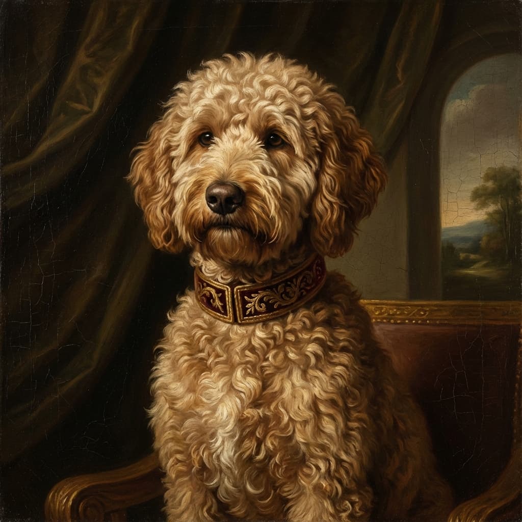 Goldendoodle in Renaissance style
