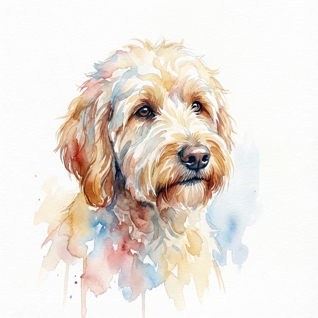 Goldendoodle in Watercolor style