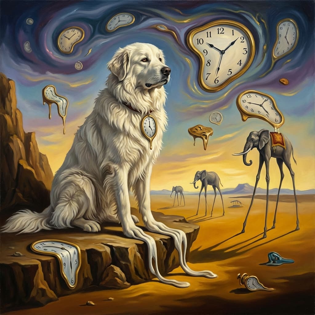 Great Pyrenees in Dali style