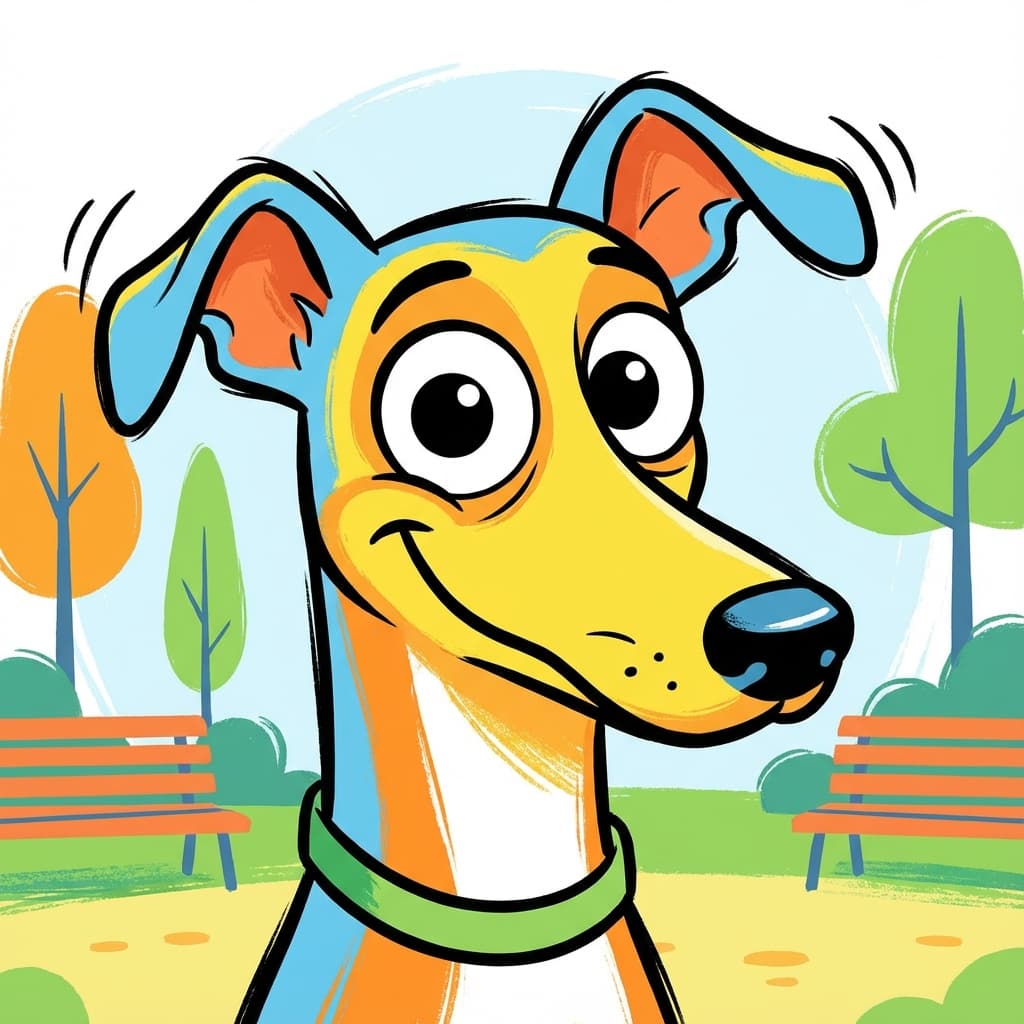 Greyhound in Cartoon style
