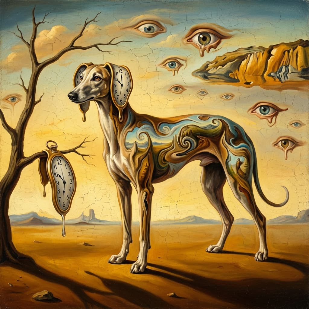 Greyhound in Dali style