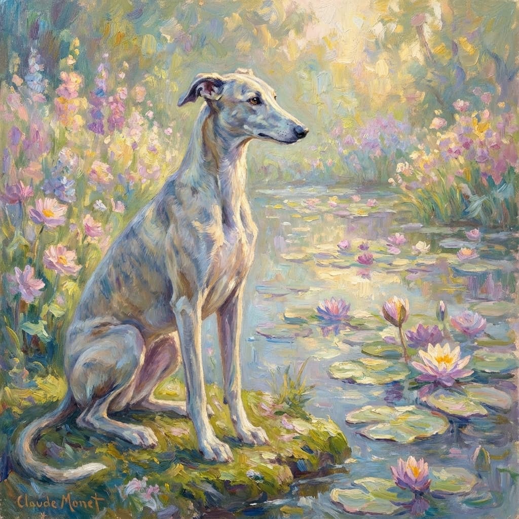 Greyhound in Monet style