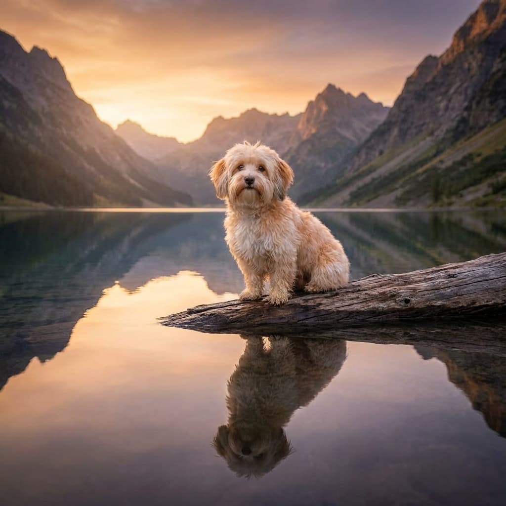 Havanese in Lakeside Scene style