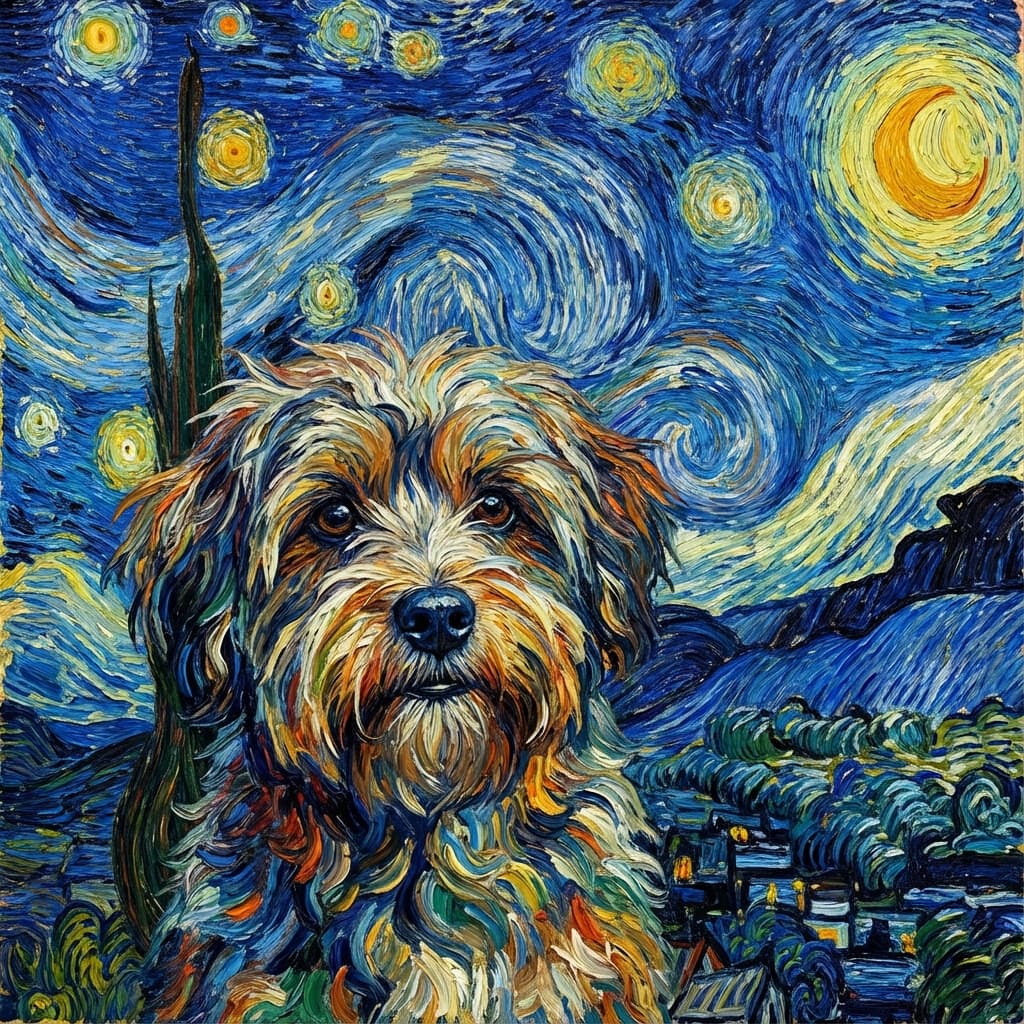 Havanese in Van Gogh style