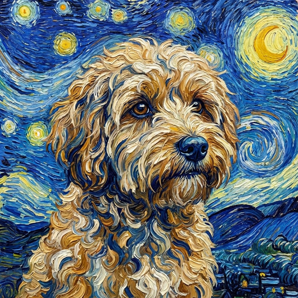Havapoo in Van Gogh style