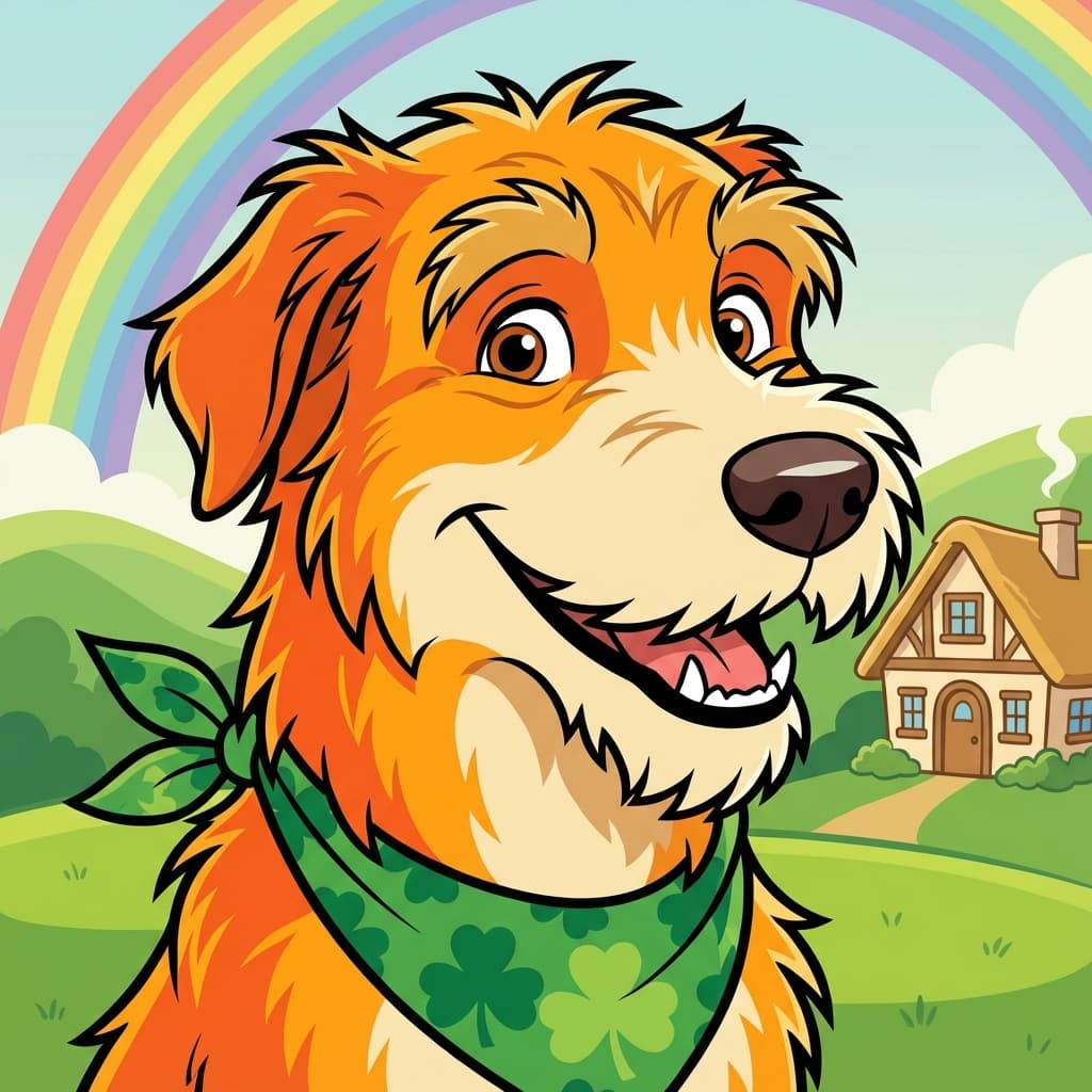Irish Wolfhound in Cartoon style