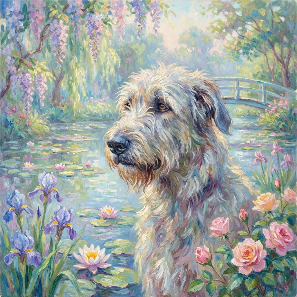 Irish Wolfhound in Monet style