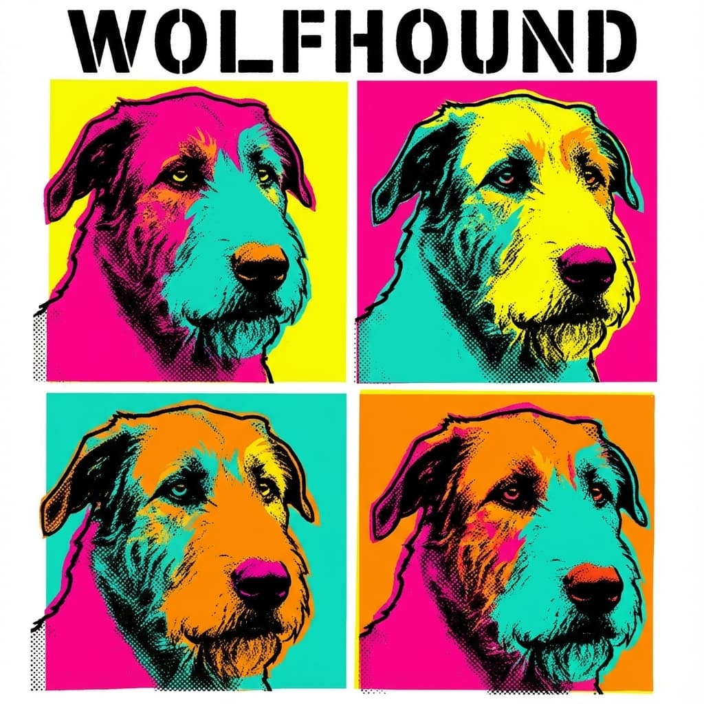Irish Wolfhound in Warhol style