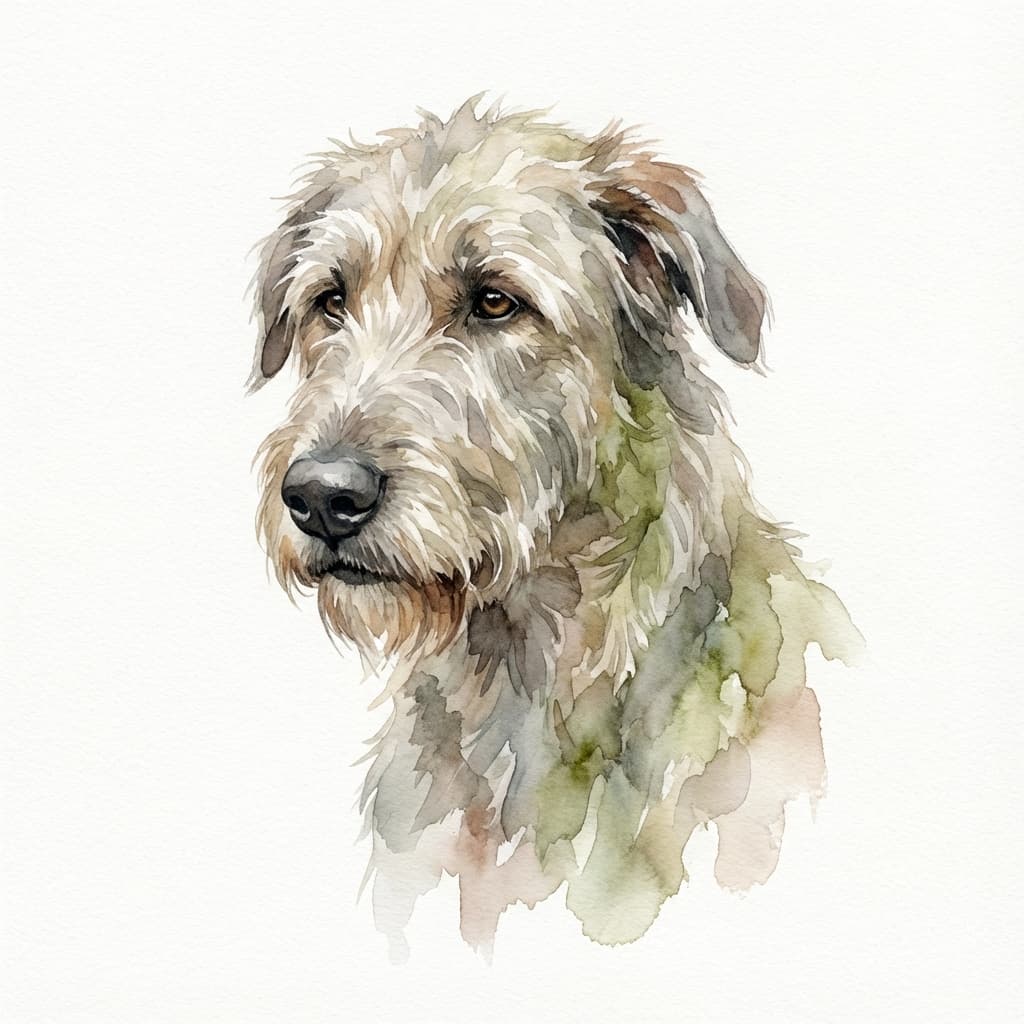 Irish Wolfhound in Watercolor style