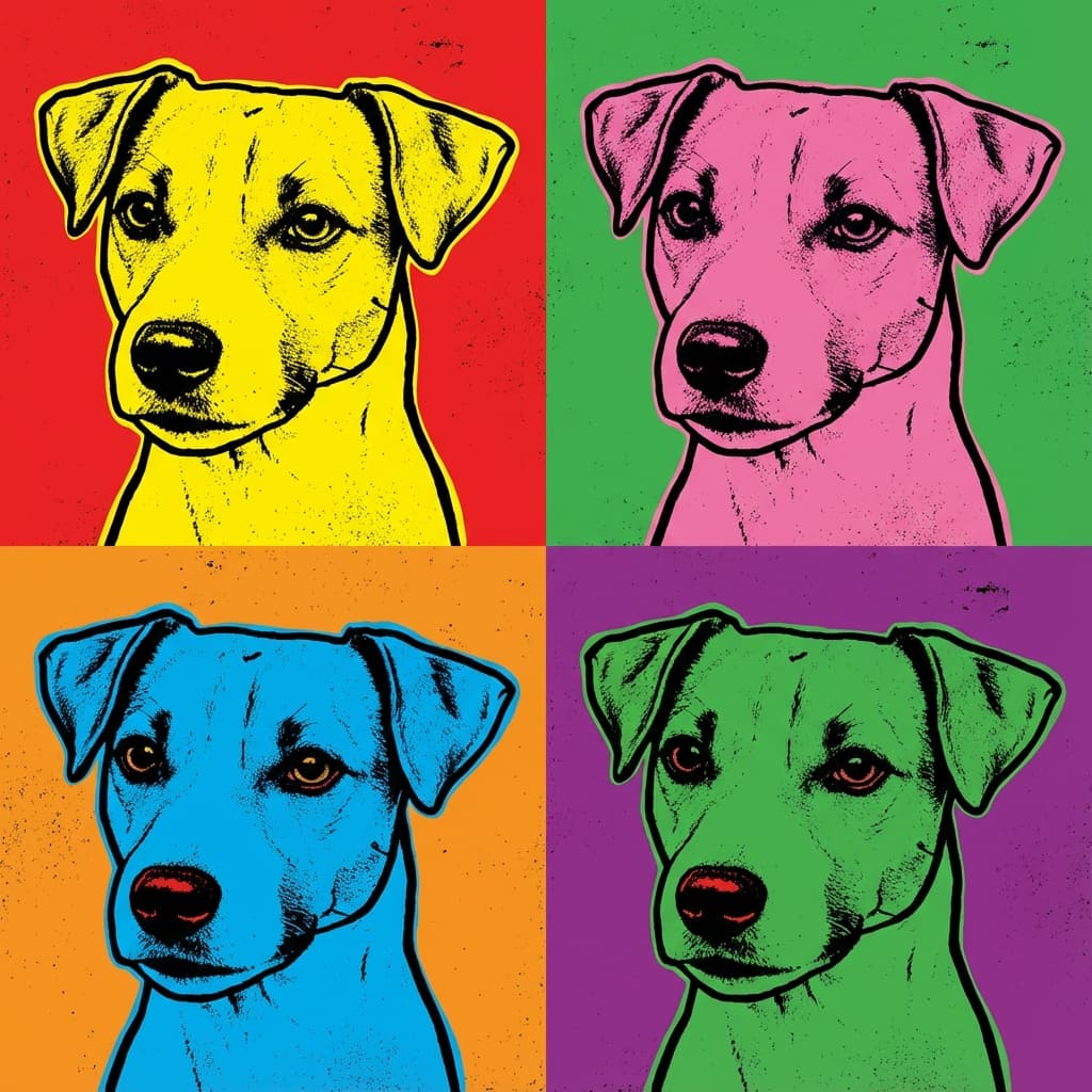 Jack Russell Terrier in Warhol style