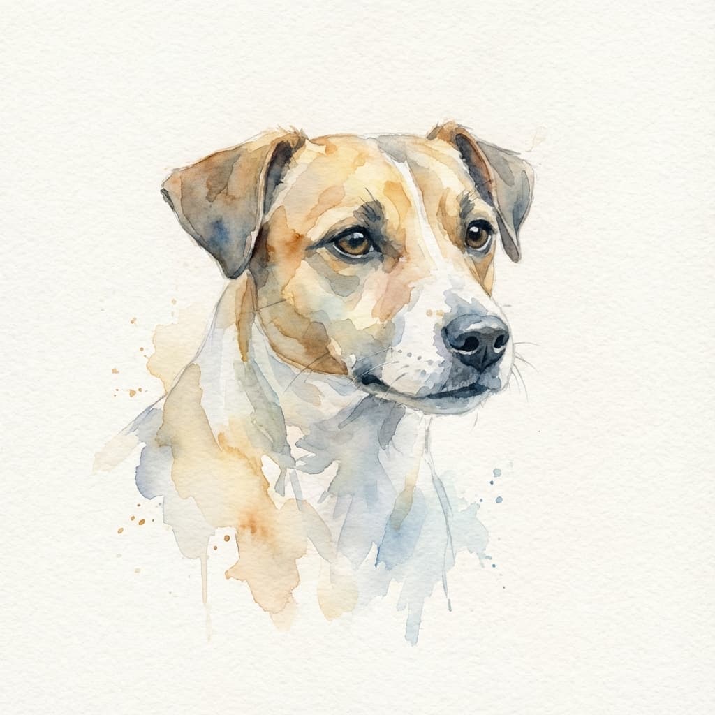Jack Russell Terrier in Watercolor style