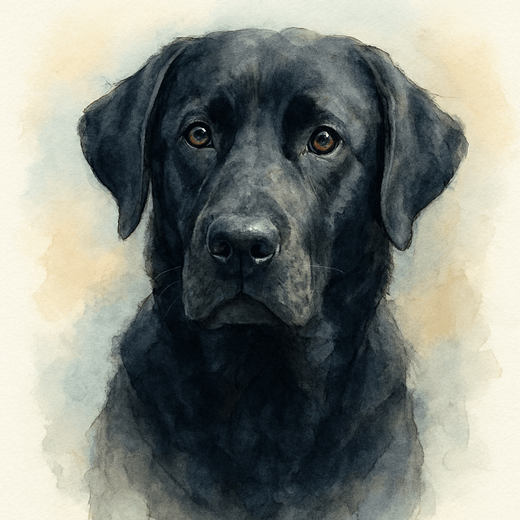 Labrador Retriever in Watercolor style
