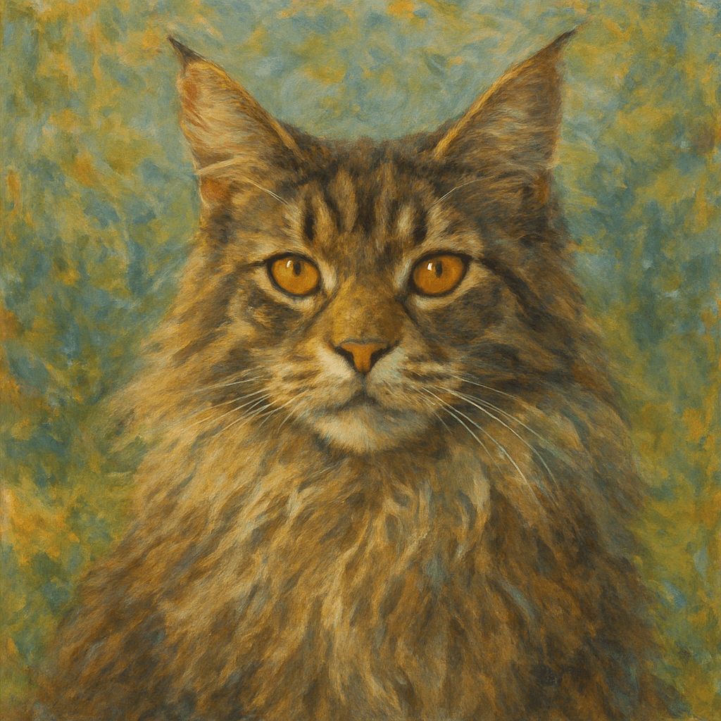 Maine Coon in Monet style