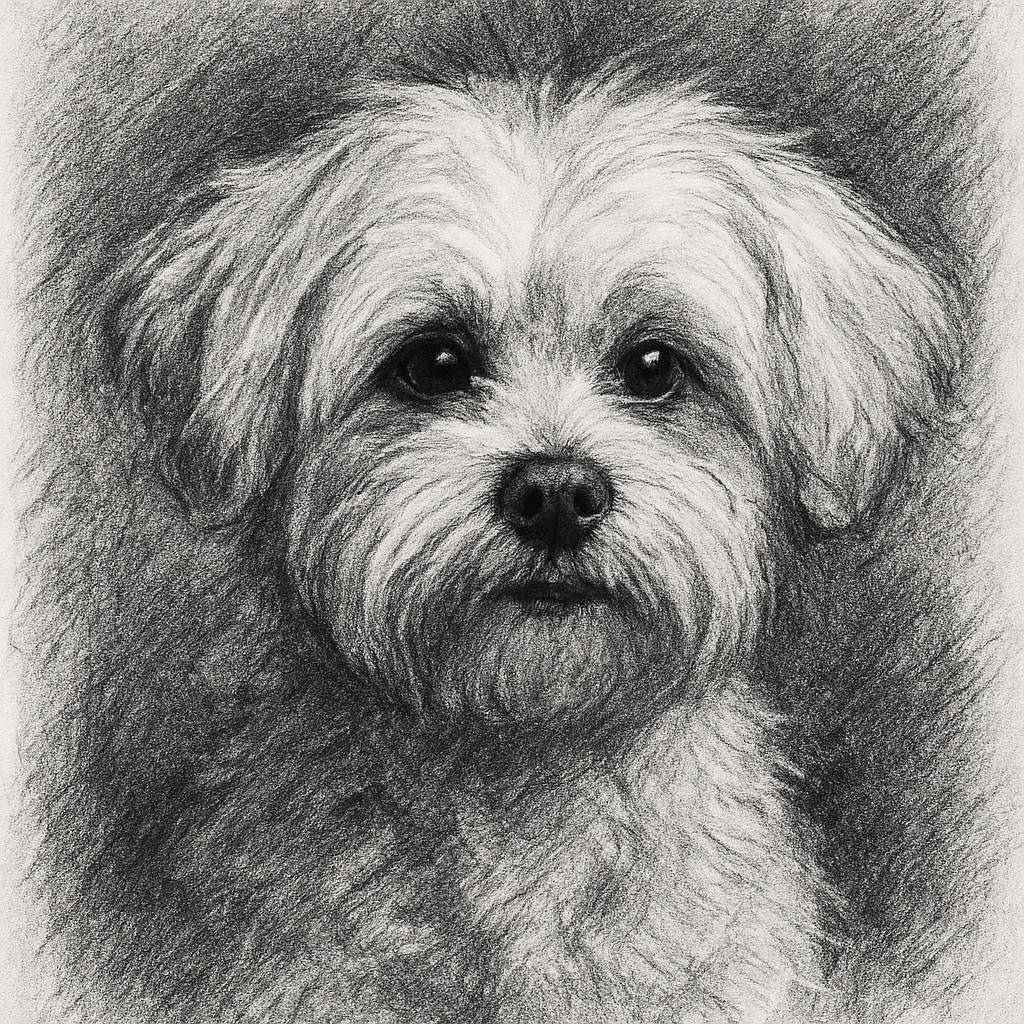Maltese in Charcoal style