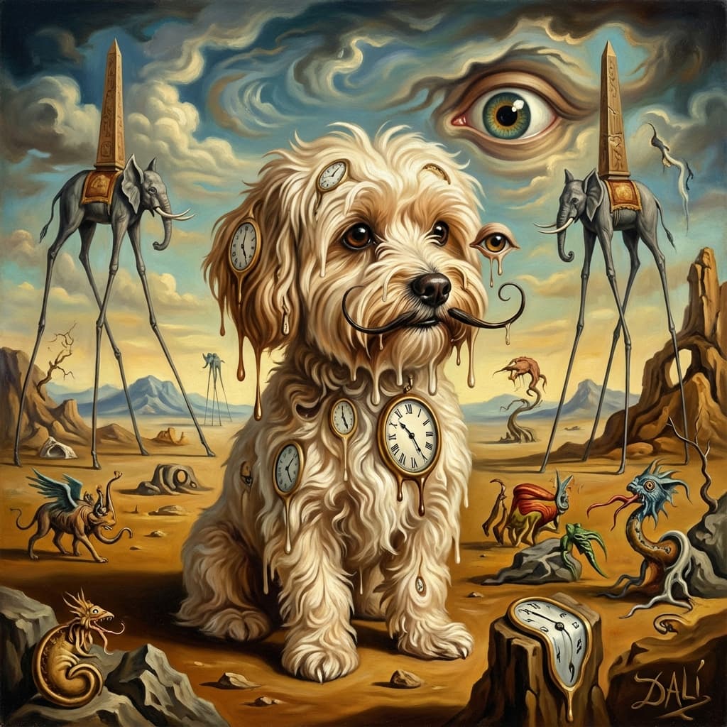 Maltipoo in Dali style
