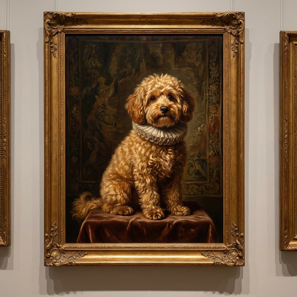Maltipoo in Renaissance style
