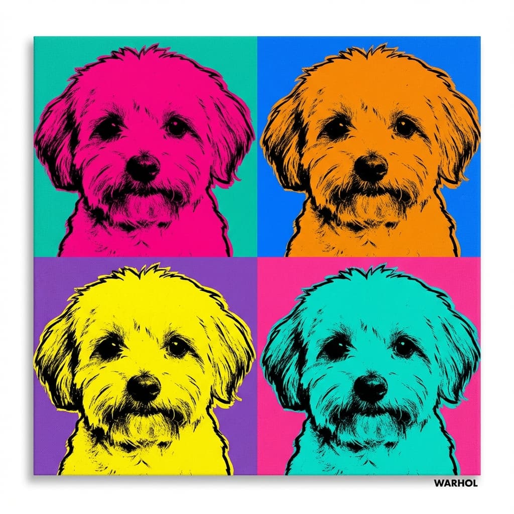 Maltipoo in Warhol style
