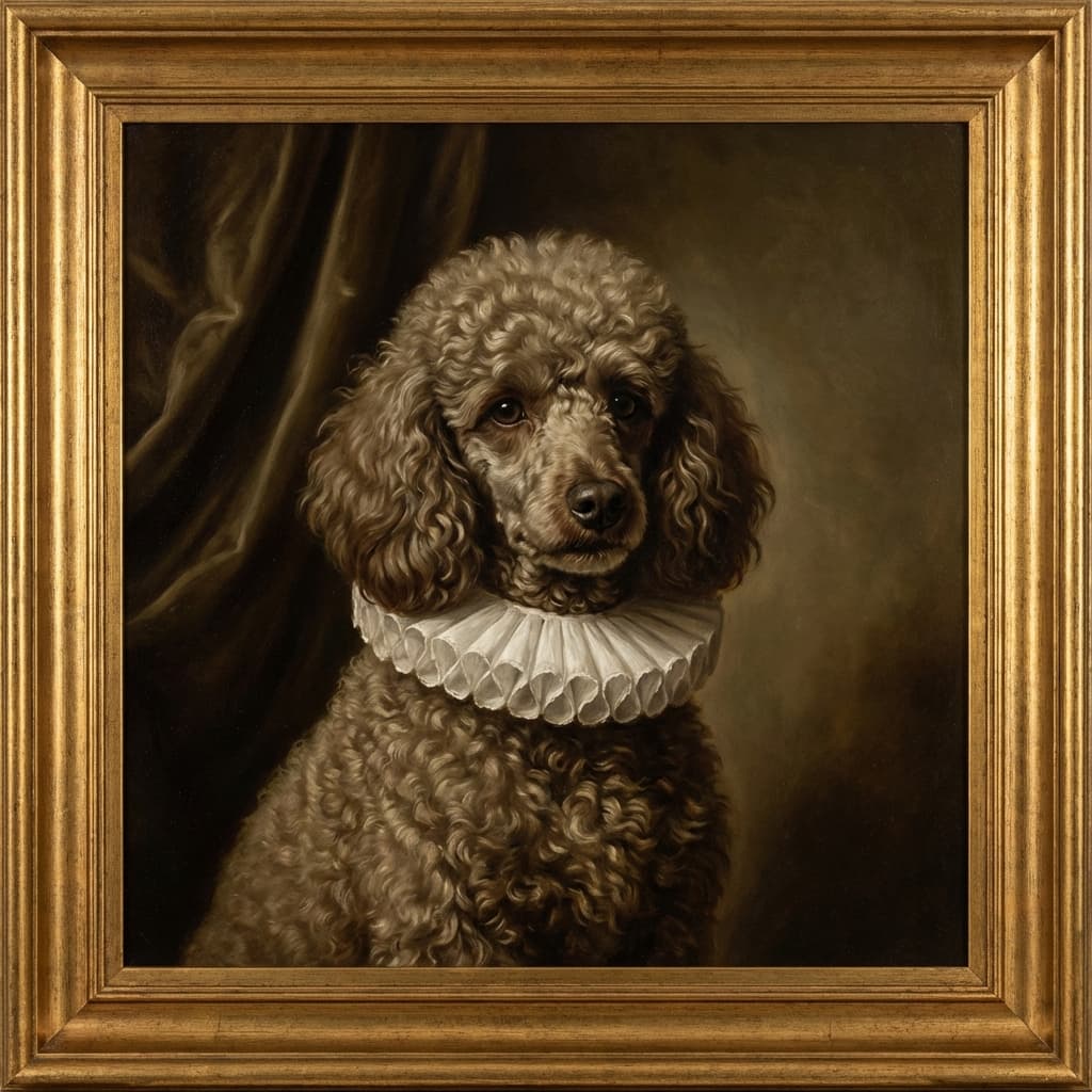 Miniature Poodle in Renaissance style
