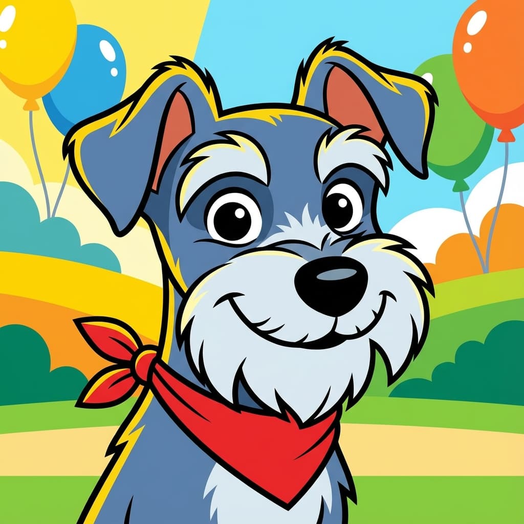 Miniature Schnauzer in Cartoon style