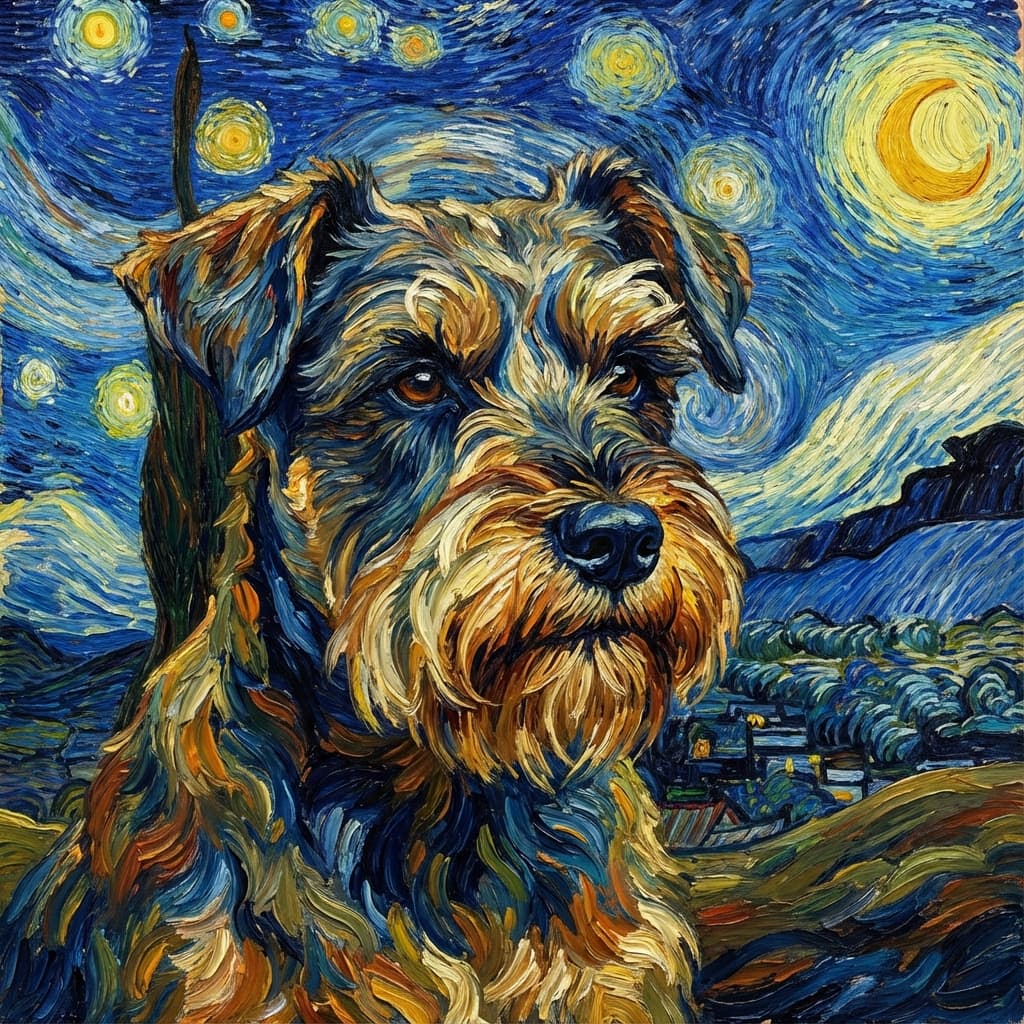 Miniature Schnauzer in Van Gogh style