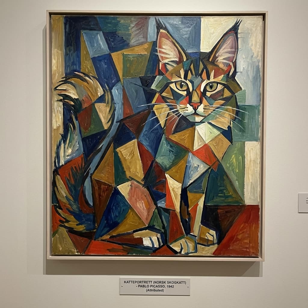 Norwegian Forest Cat in Picasso style