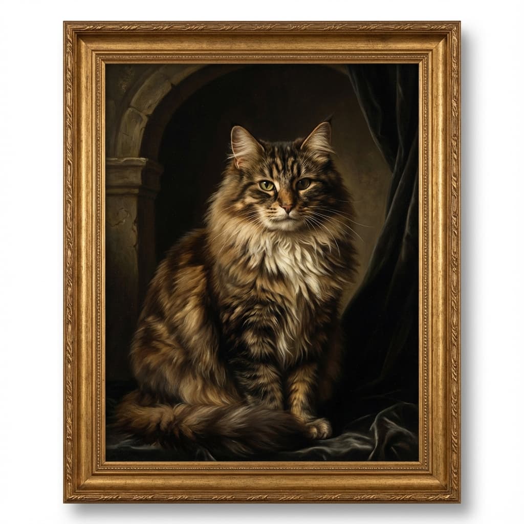 Norwegian Forest Cat in Renaissance style