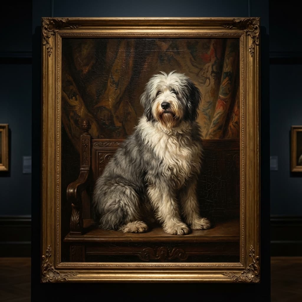 Old English Sheepdog in Renaissance style