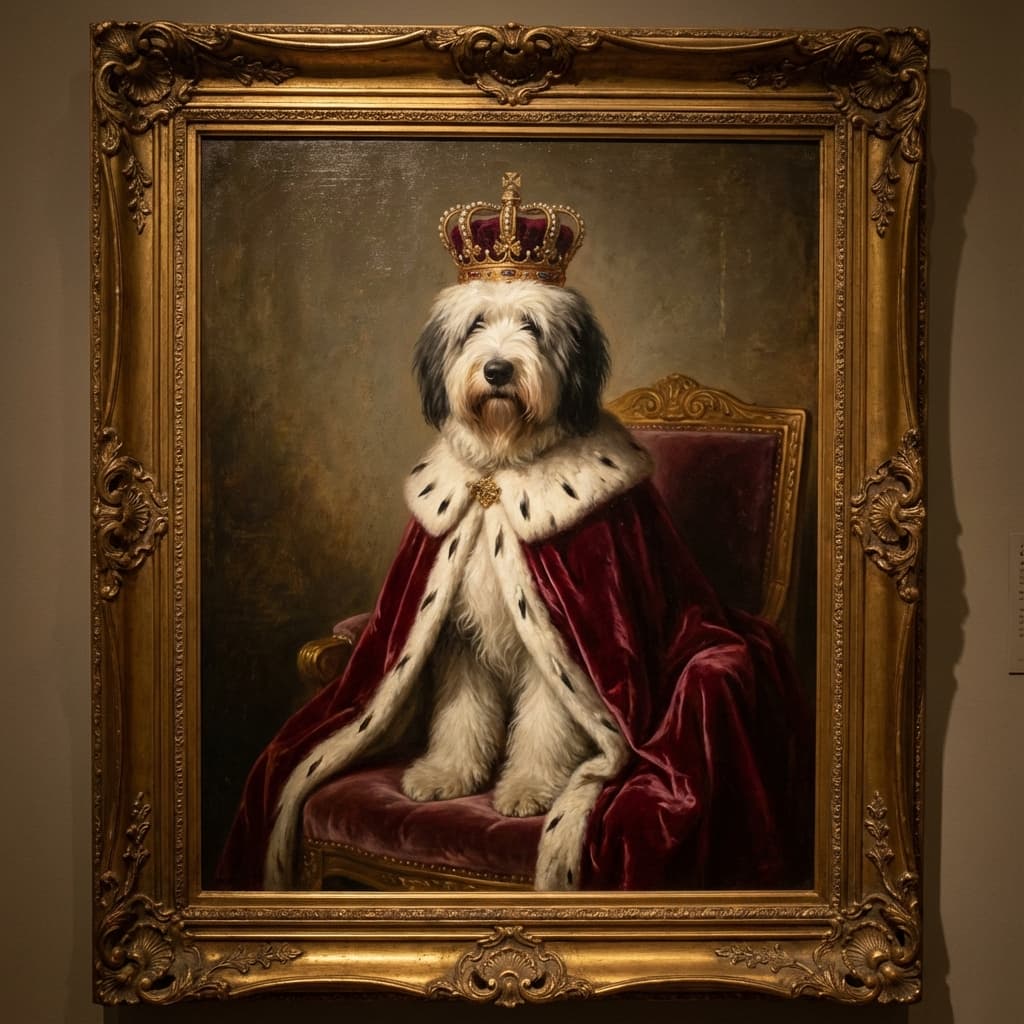 Old English Sheepdog in Royal style