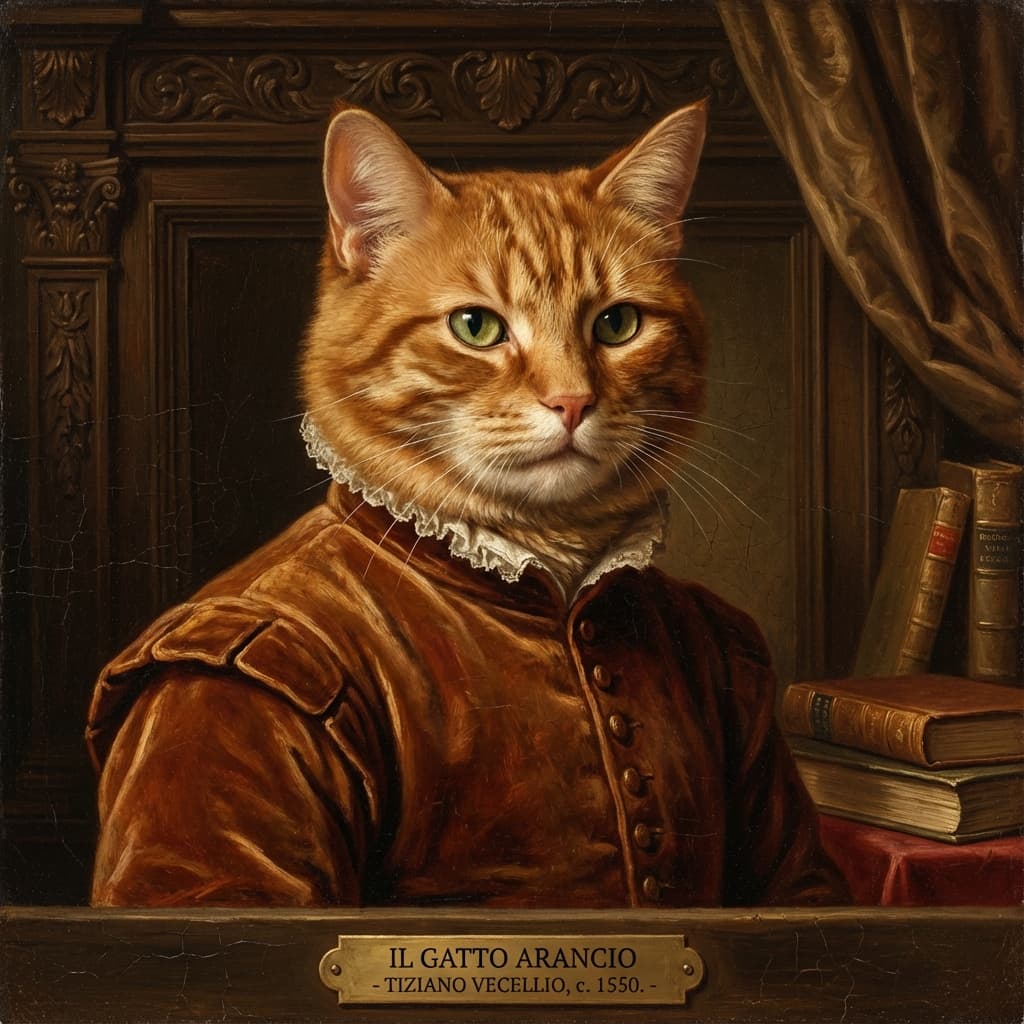 Orange Tabby in Renaissance style