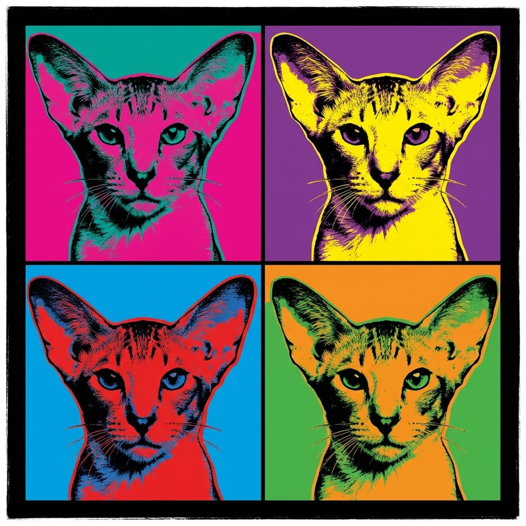 Oriental Shorthair in Warhol style