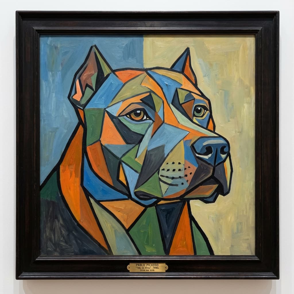 Pit Bull in Picasso style