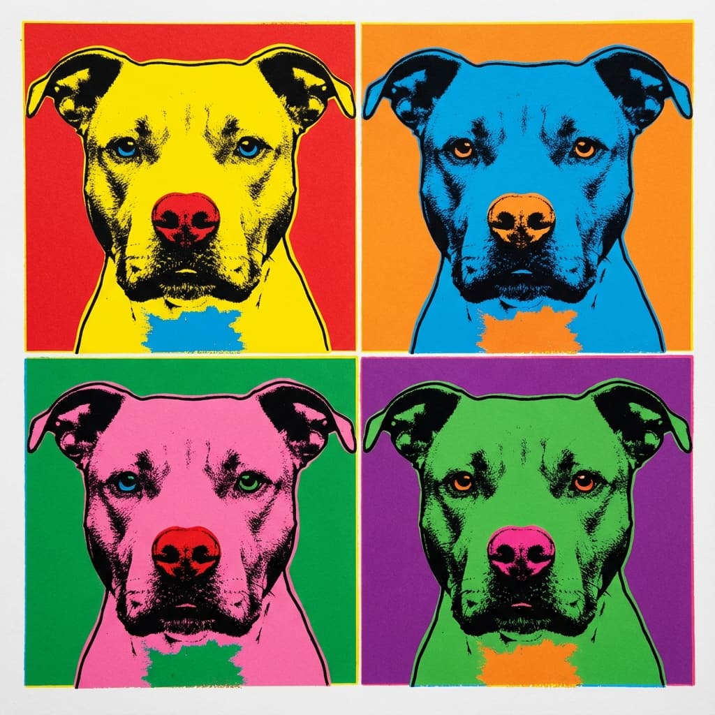 Pit Bull in Warhol style