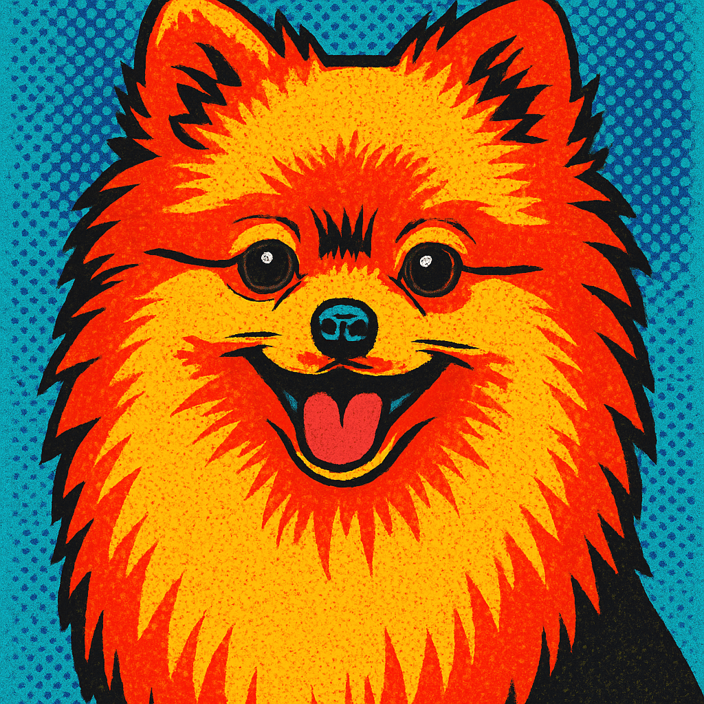 Pomeranian in Warhol style