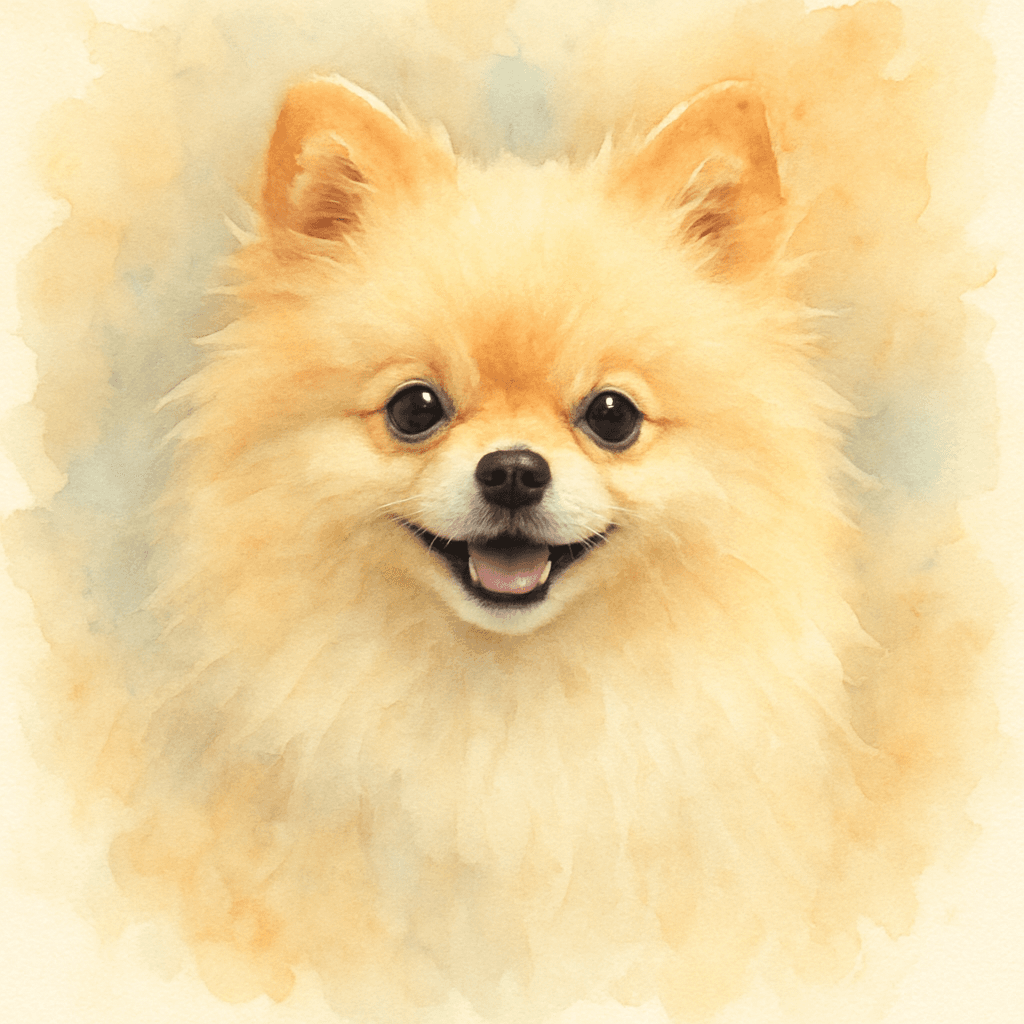 Pomeranian in Watercolor style