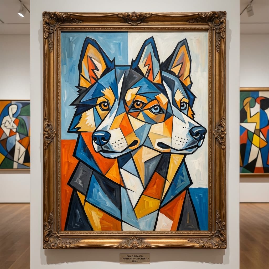 Pomsky in Picasso style