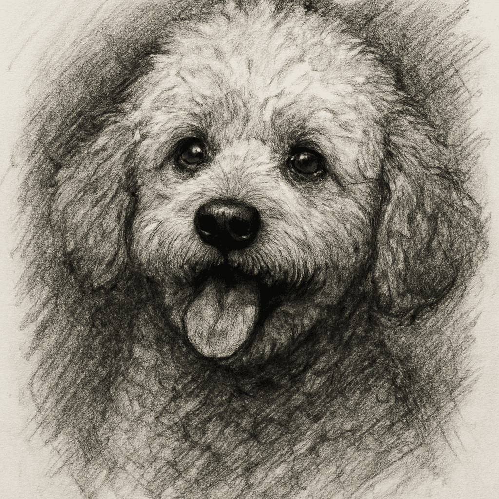 Poodle in Charcoal style