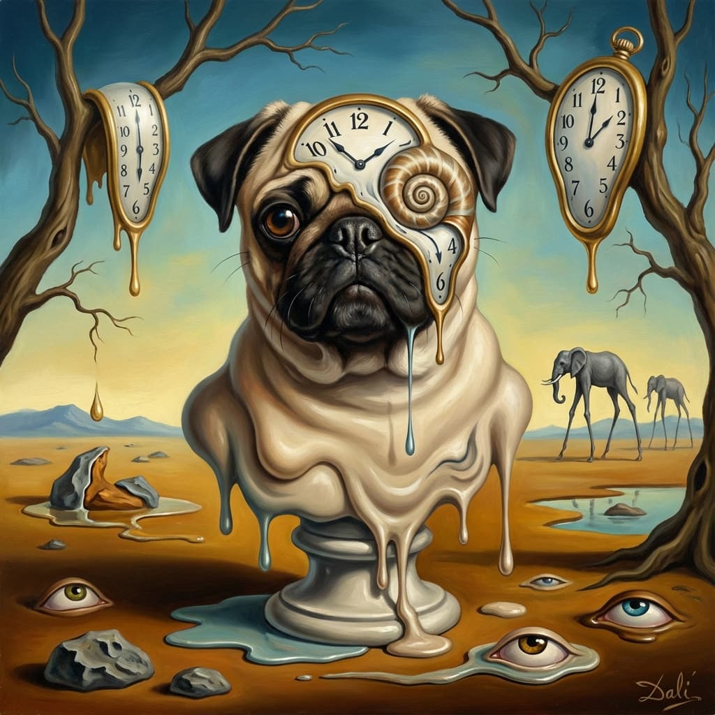 Pug in Dali style