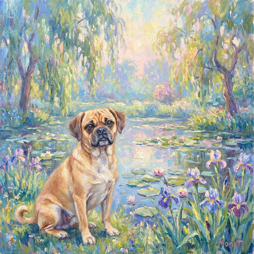 Puggle in Monet style
